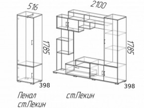 Гостиная Пекин с пеналом Ясень Шимо в Березниках - berezniki.magazinmebel.ru | фото - изображение 2