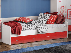 Кровать с ящиками Вега Алфавит Красный в Березниках - berezniki.magazinmebel.ru | фото