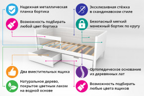 Кровать-тахта Svogen мягкая с ящиками и бортиком с фото белый/динозаврики в Березниках - berezniki.magazinmebel.ru | фото - изображение 2